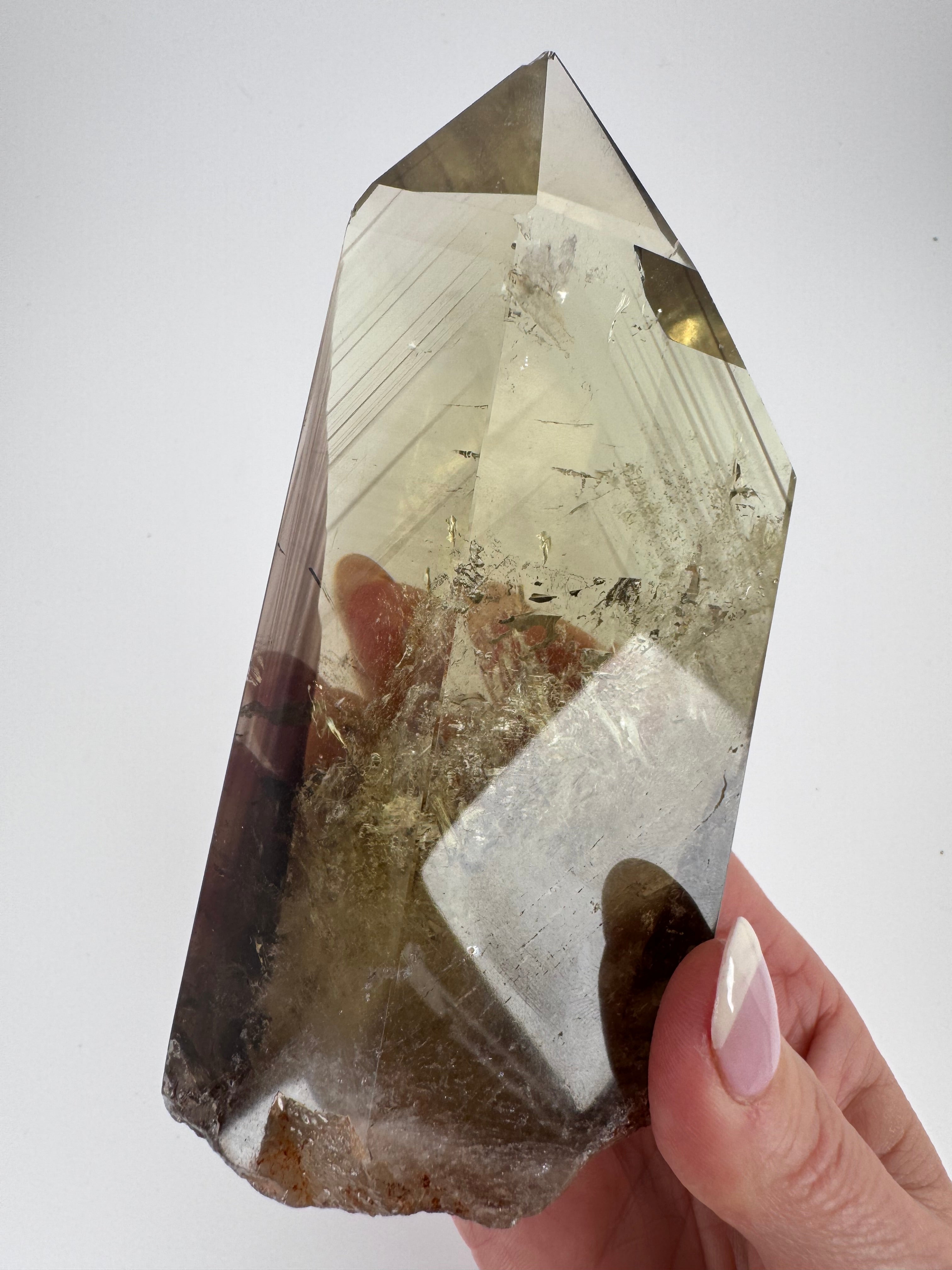 Citrine Point with Phantom Inclusions