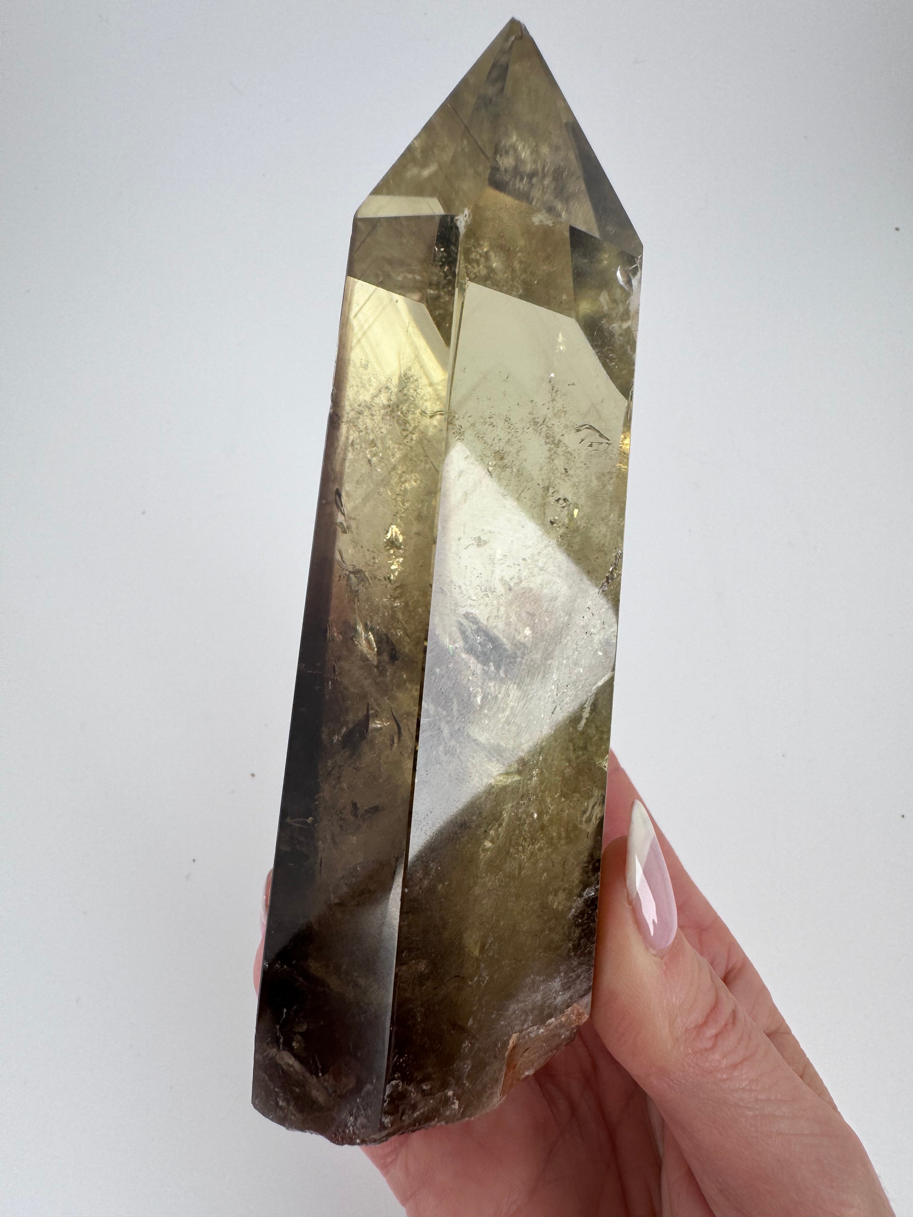 Citrine Point with Phantom Inclusions