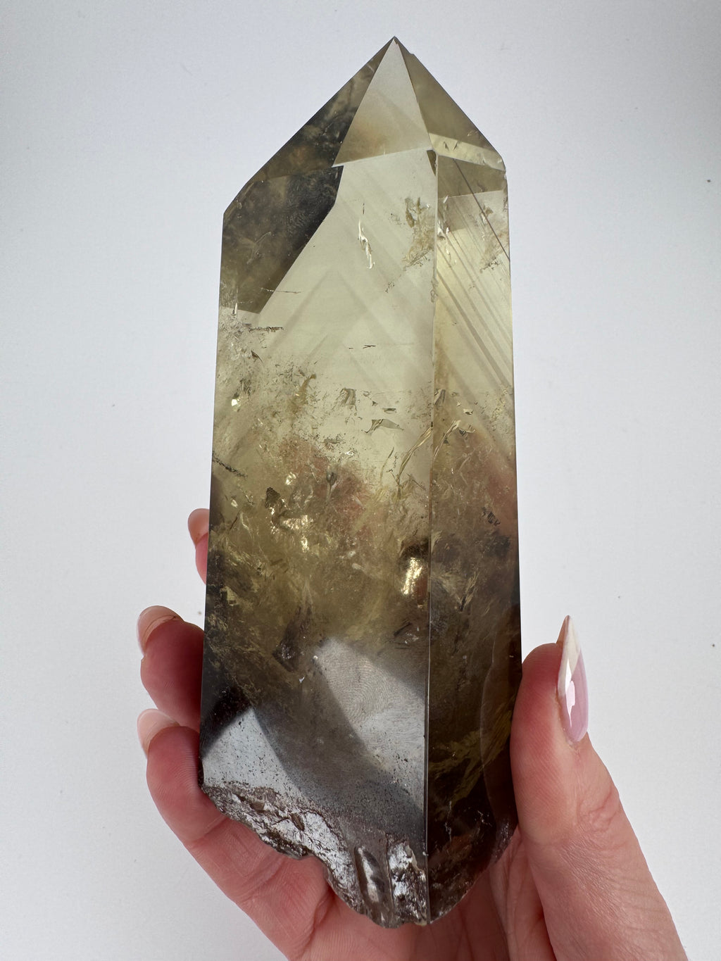 Citrine Point with Phantom Inclusions