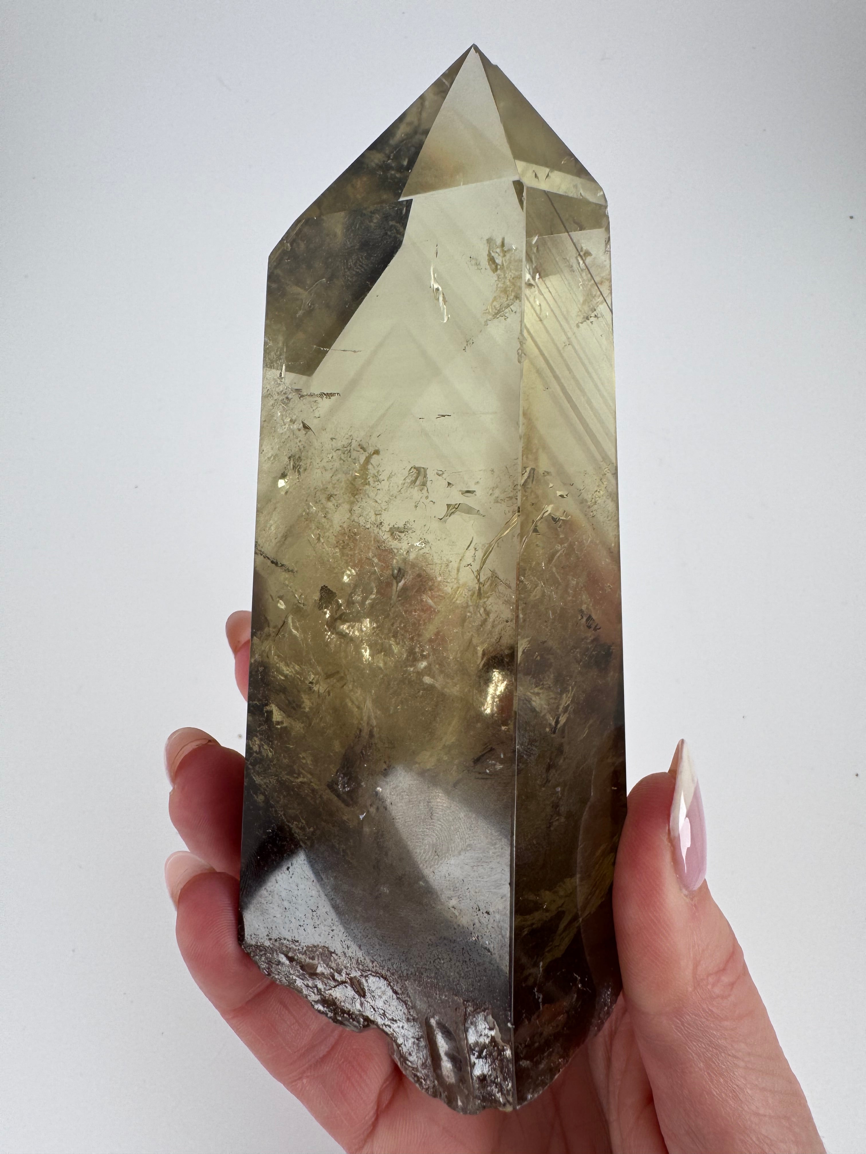 Citrine Point with Phantom Inclusions