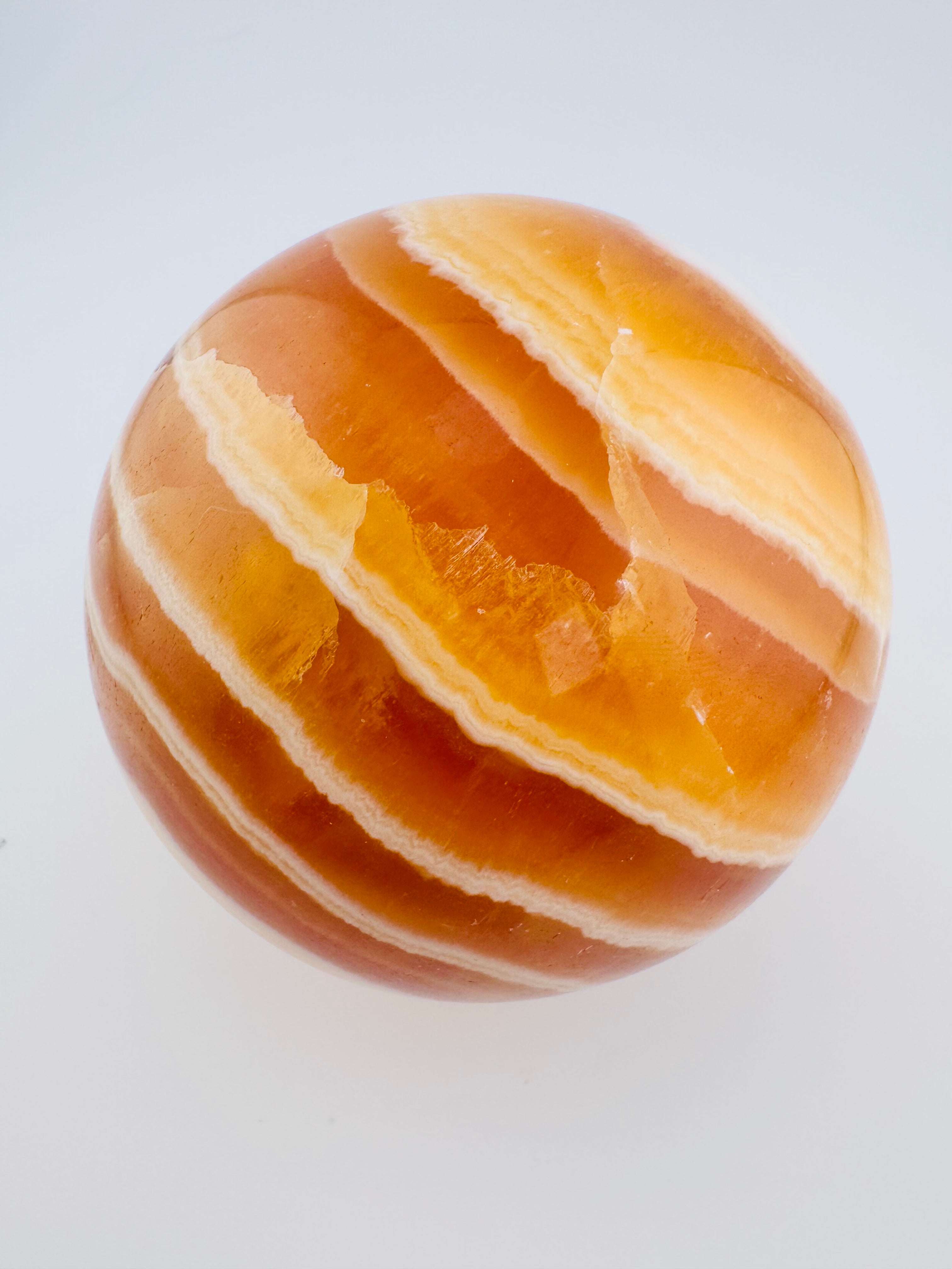 Banded Honey Calcite Sphere