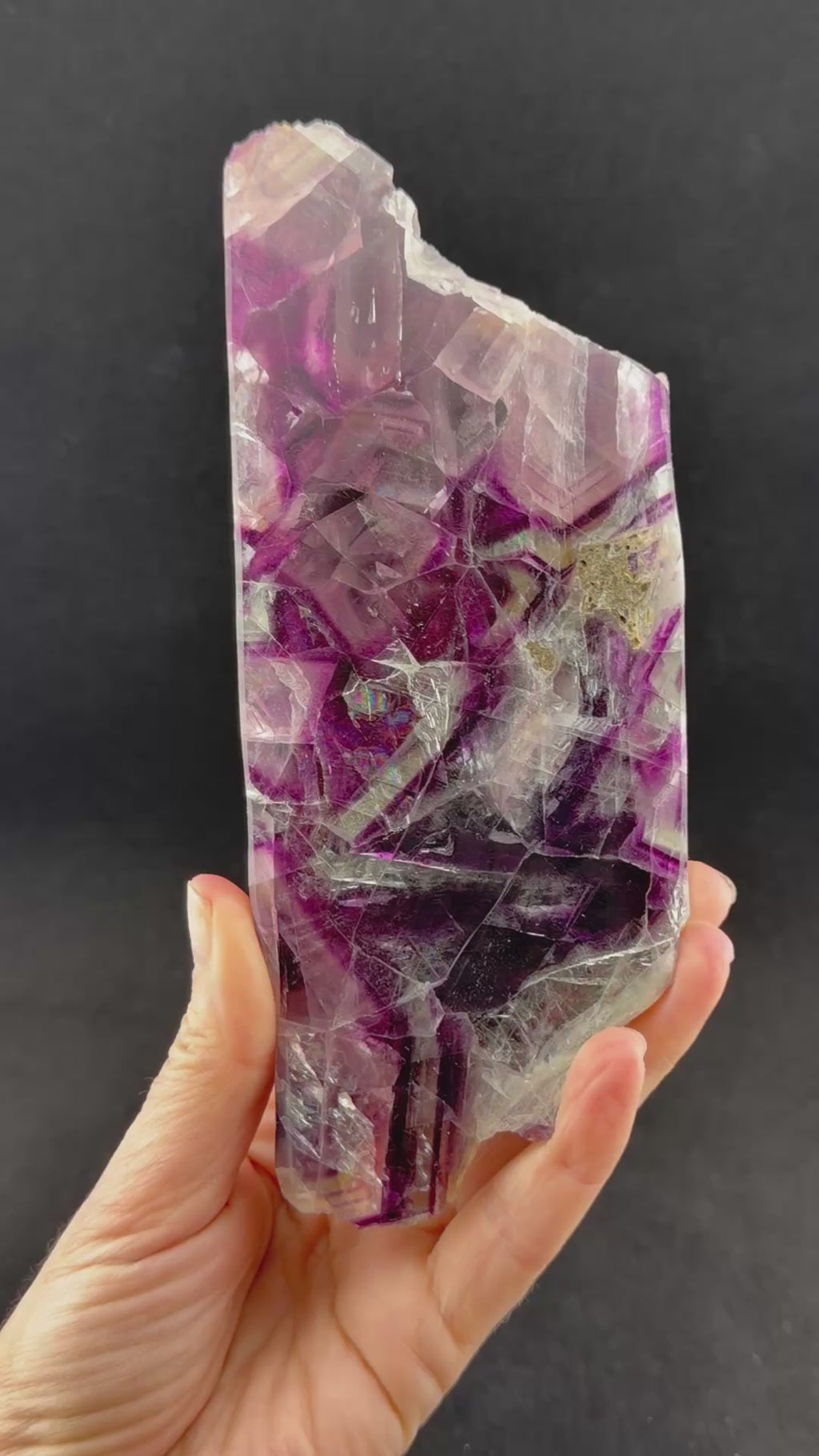 Rainbow Fluorite Slice, China