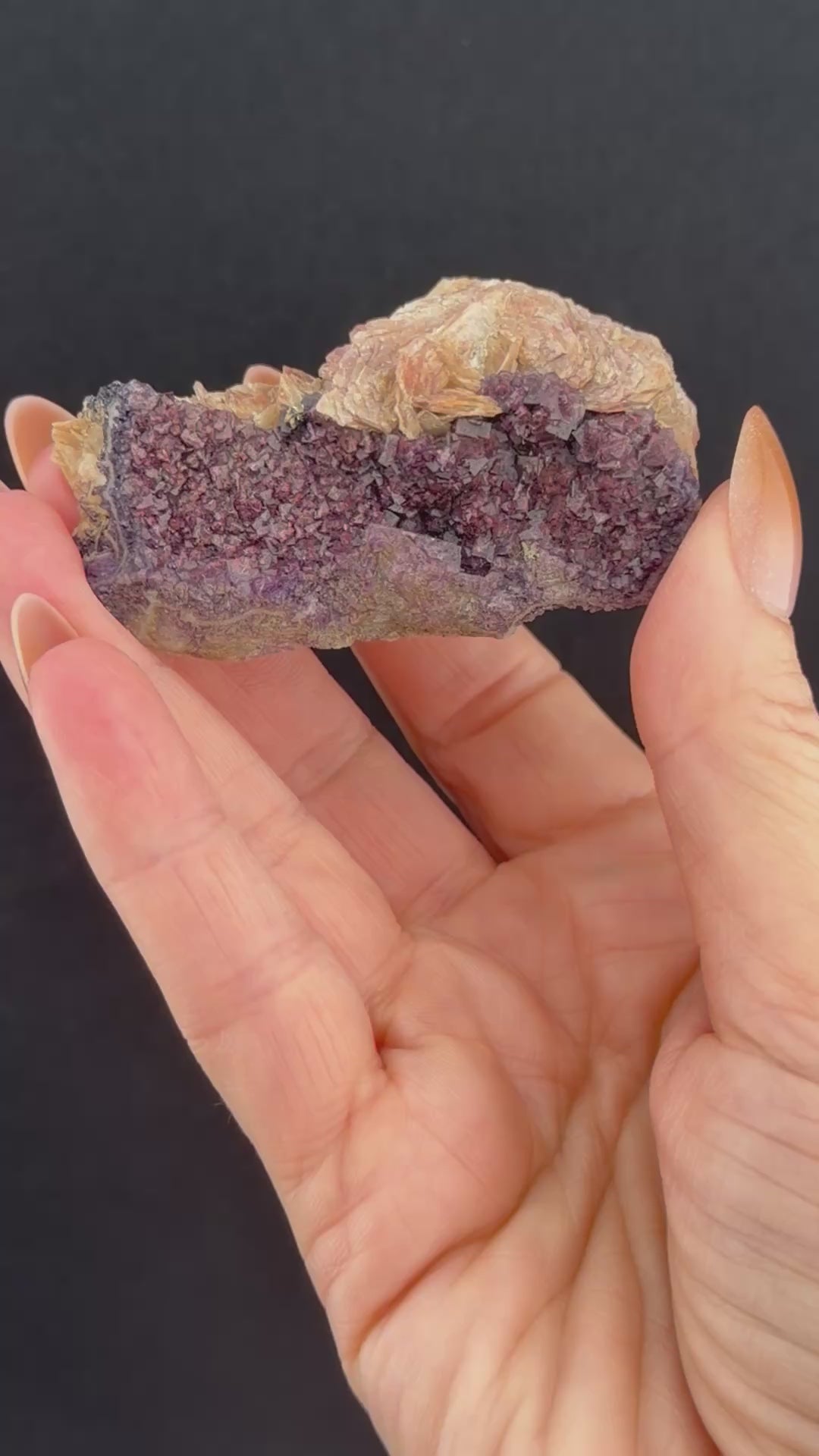 Pink Barite on Fluorite, Ontario, Canada