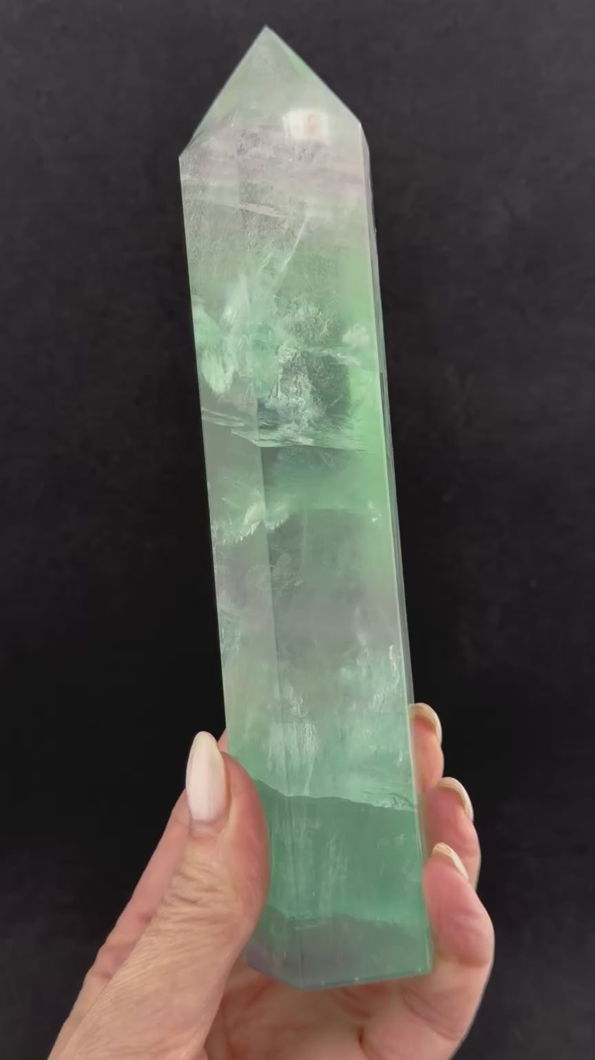Green and Lavendar Fluorite obelisk