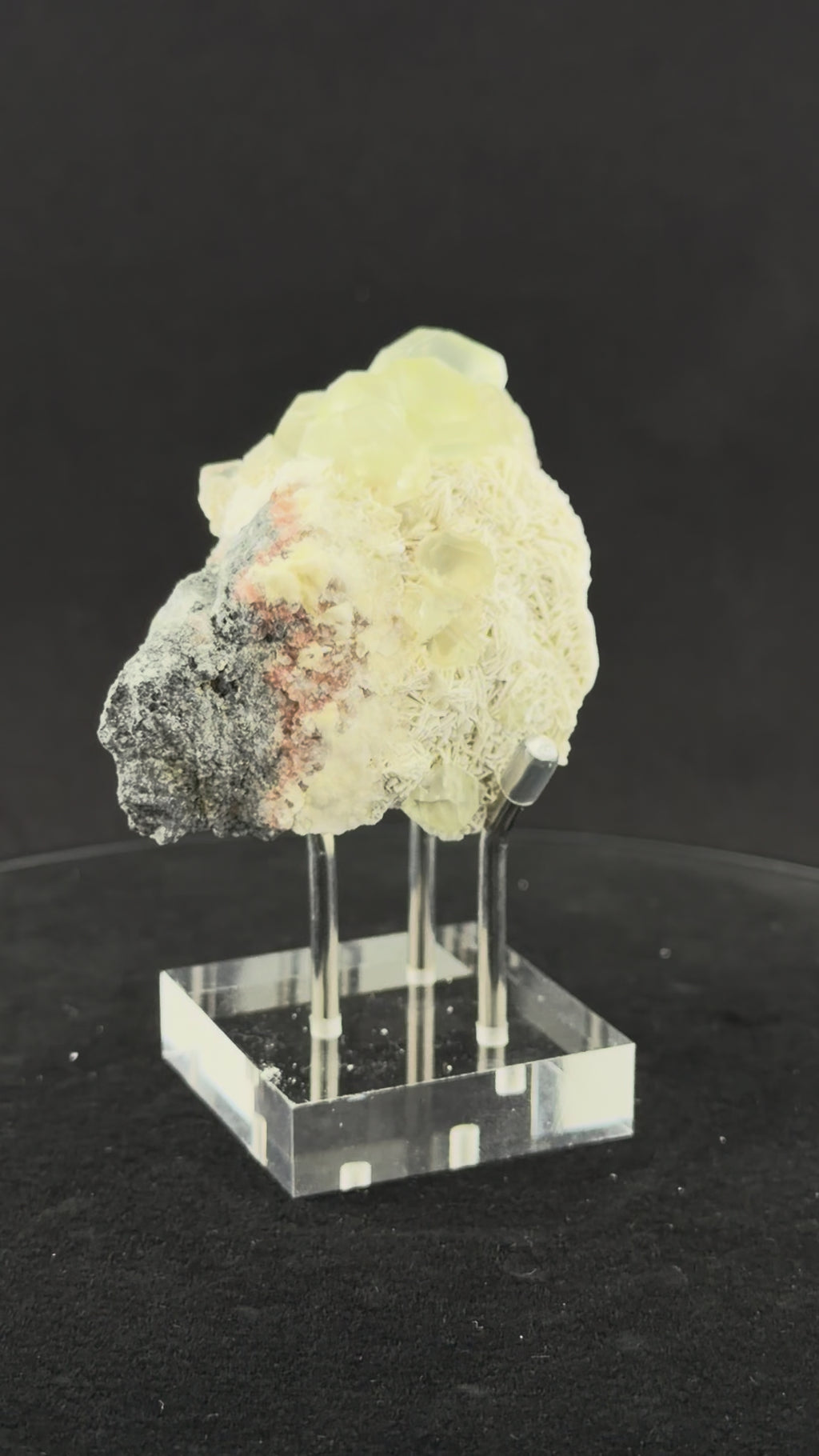 Fluorite on Barite, "Vein Prospect", Rogers Mine, Ontario, Canada