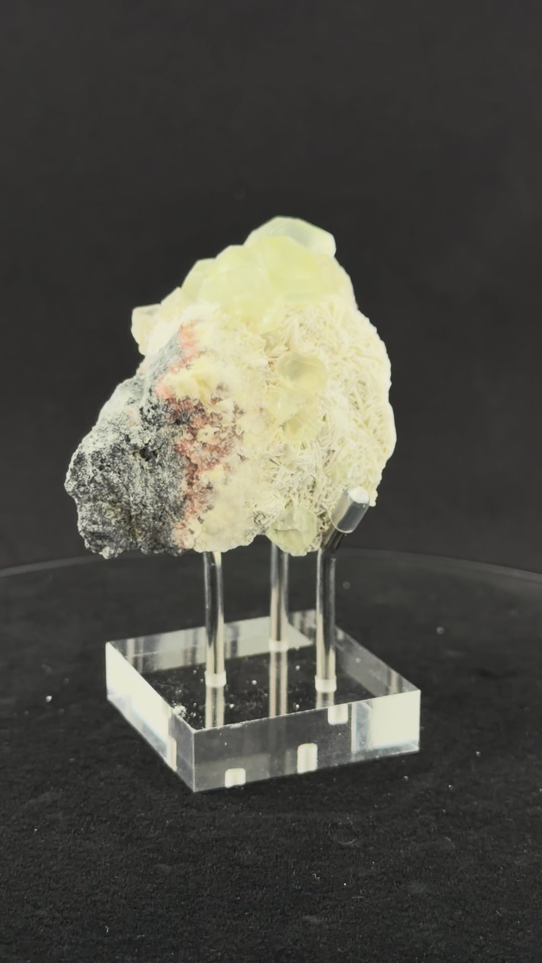 Fluorite on Barite, "Vein Prospect", Rogers Mine, Ontario, Canada