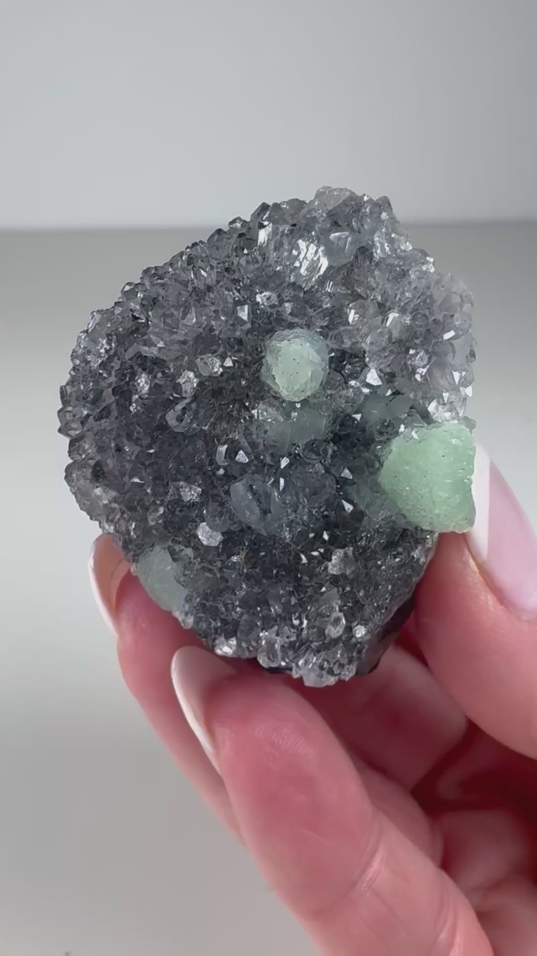 Prehnite with Clear Quartz