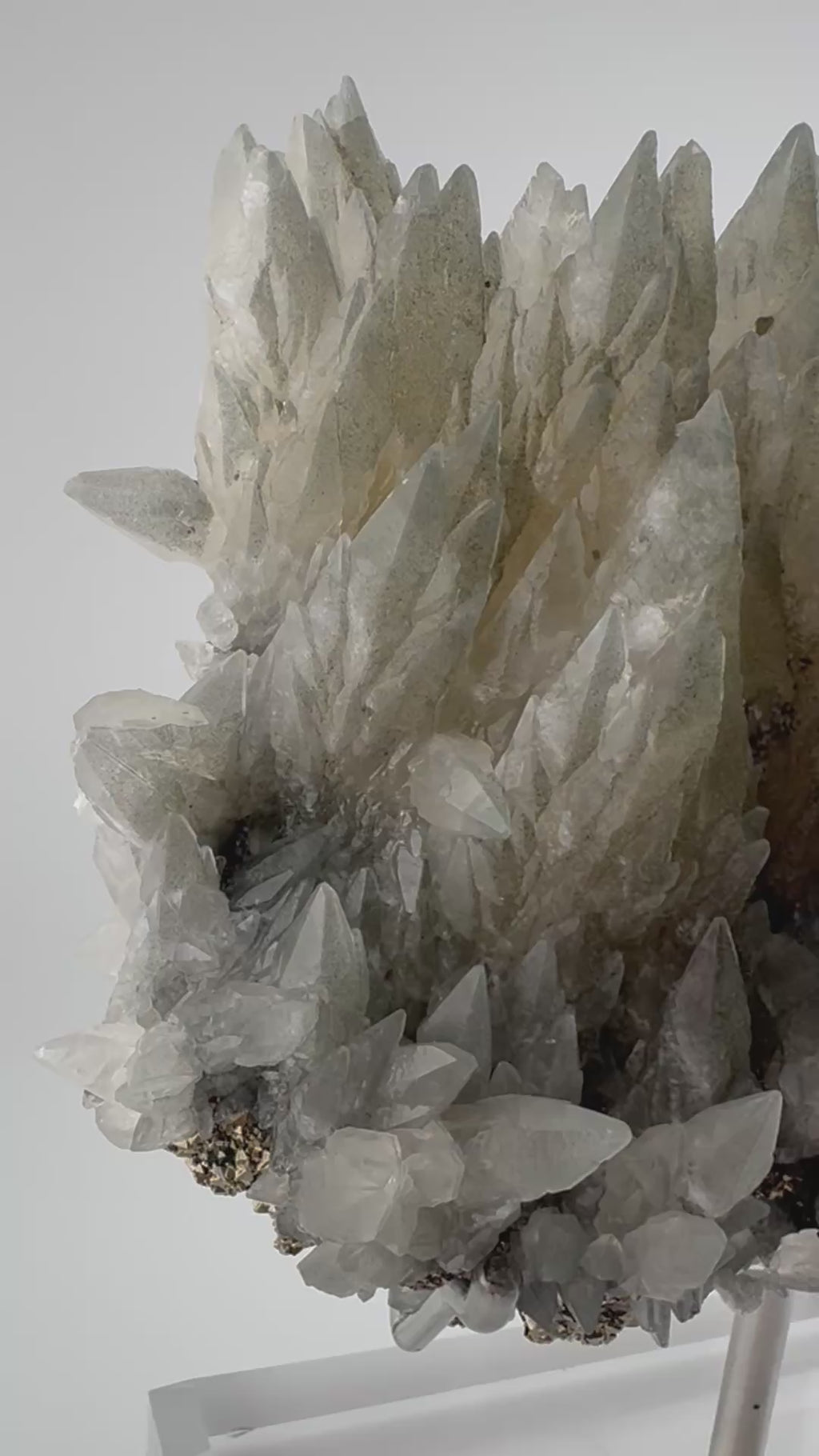 Blue Green Feather Calcite with Pyrite from Anhui