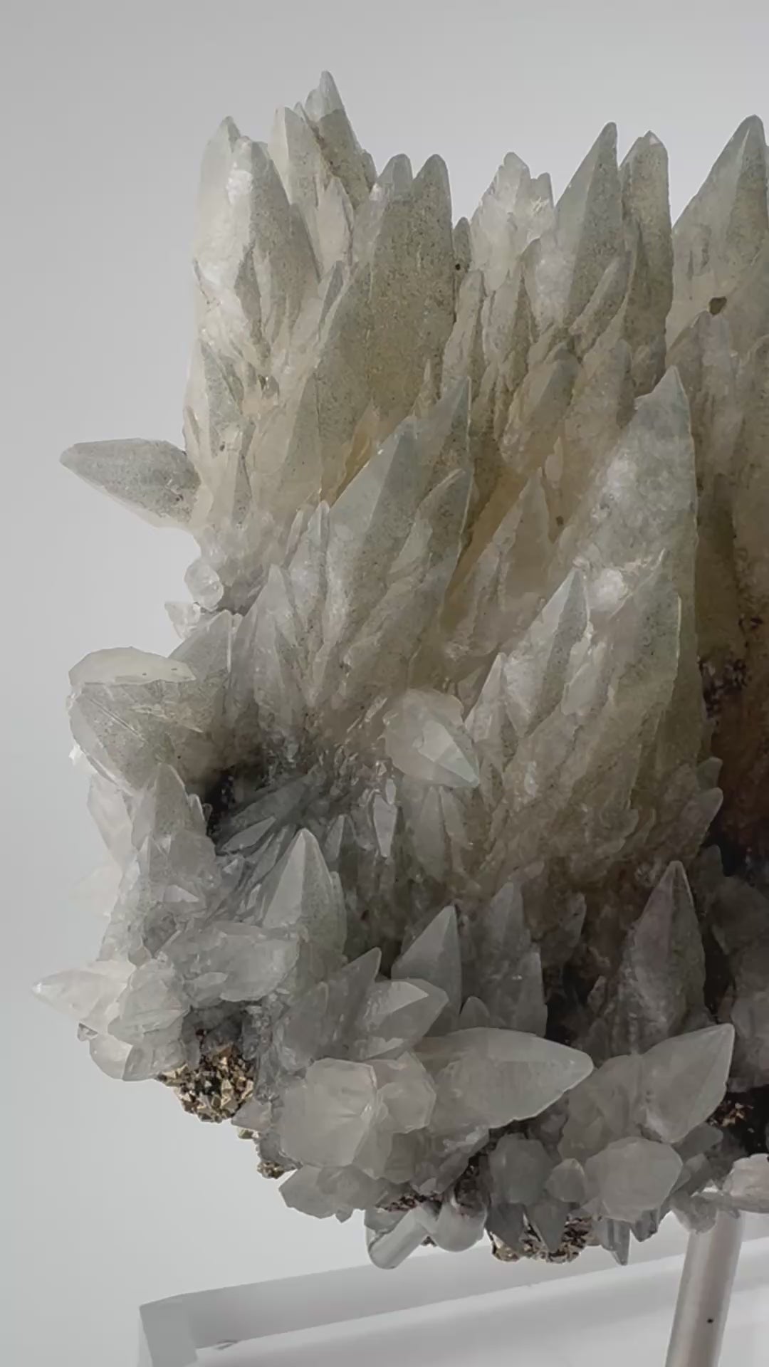 Blue Green Feather Calcite with Pyrite from Anhui