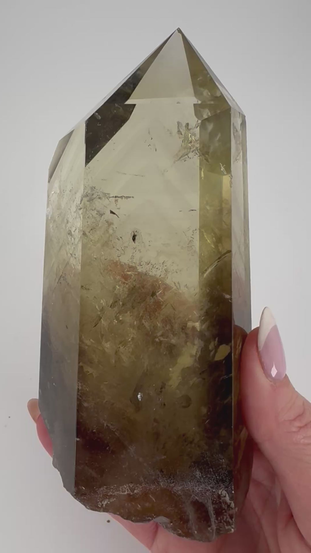 Citrine Point with Phantom Inclusions