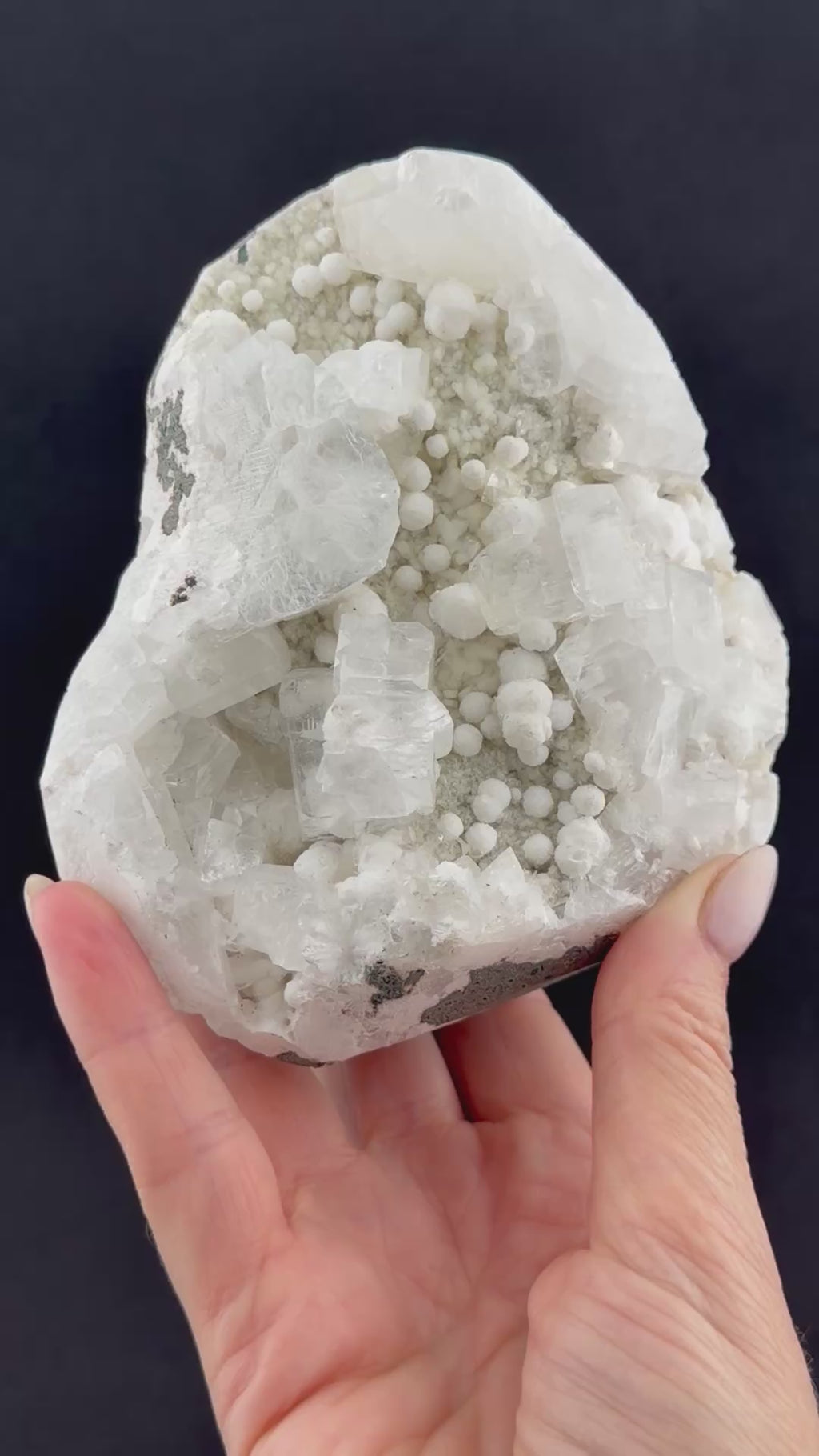 White Thomsonite with Clear Apophyllite – Jalgaon District, India