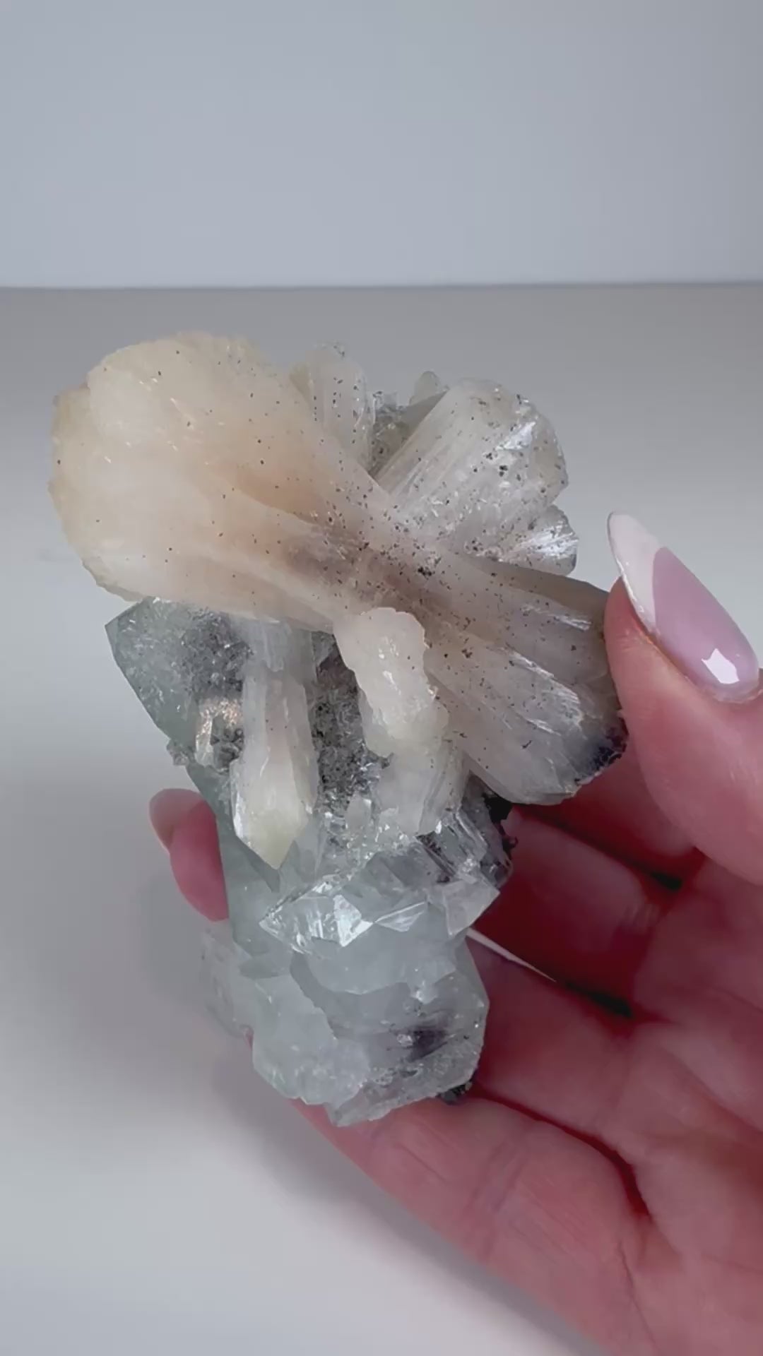 Green Apophyllite and Peachy Stilbite