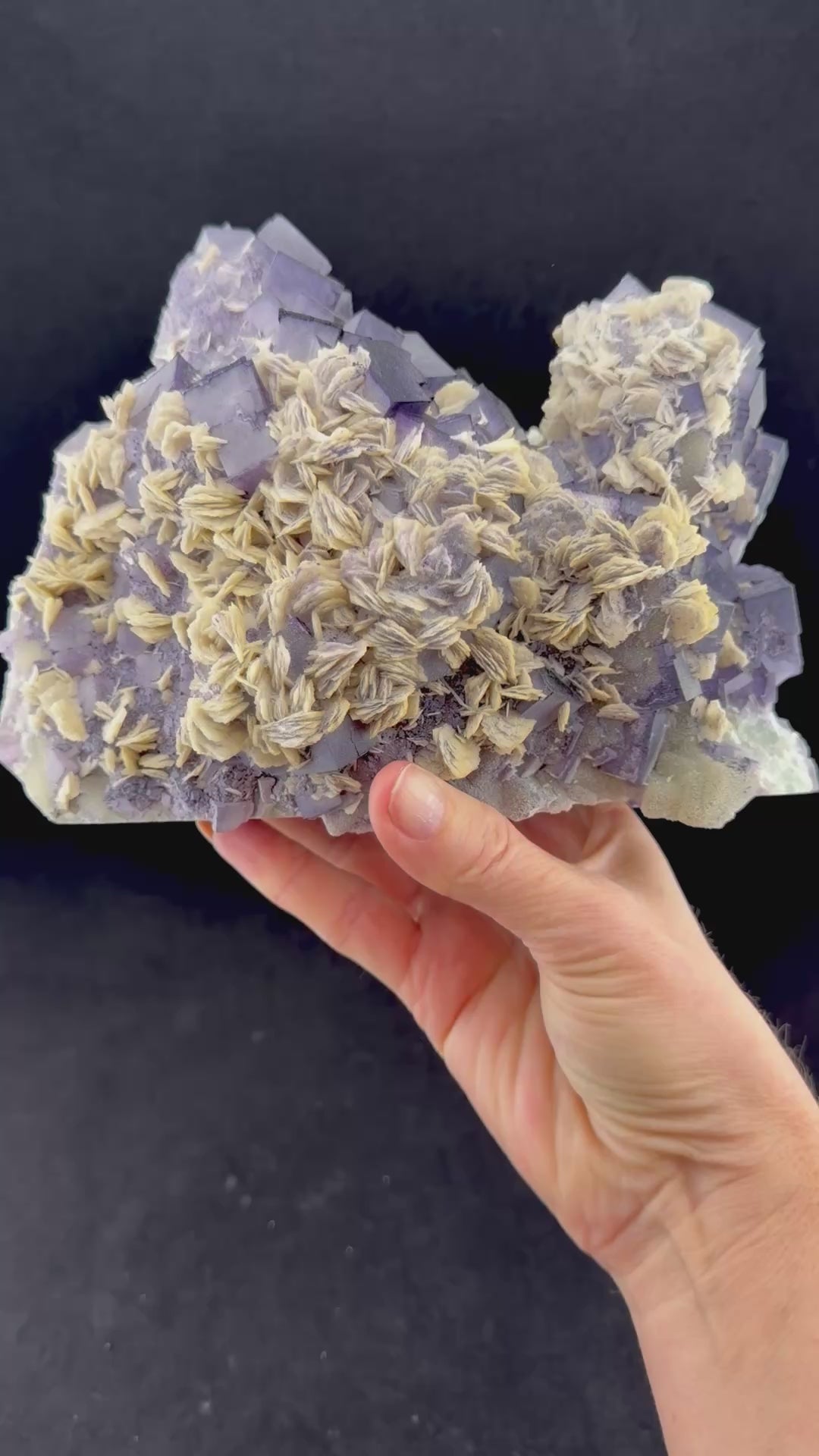 "QR Code" Fluorite with Petal Calcite, Guizhou, China